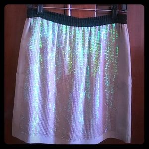 Taupe sequined mini skirt, BCBG MAXAZRIA